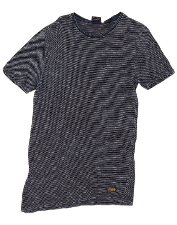 Мужская футболка Superdry Top Medium Темно-синяя в тонкую полоску из хлопка