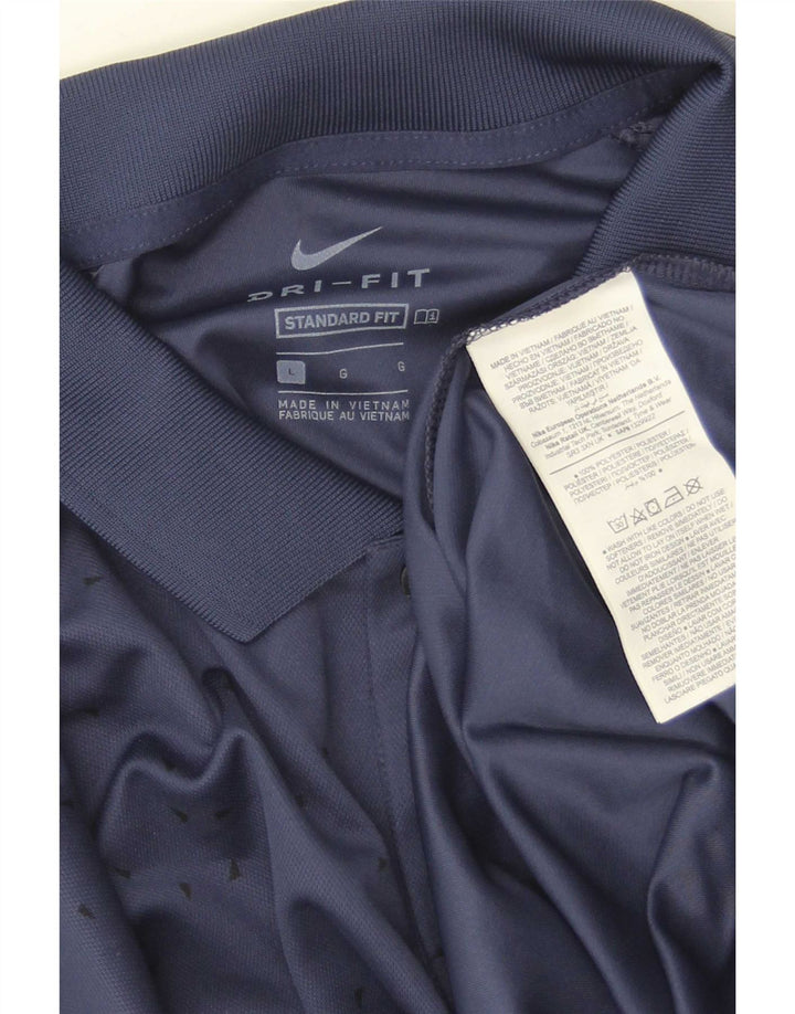 Мужская рубашка-поло стандартного кроя Nike Dri Fit, большой размер, темно-синий полиэстер