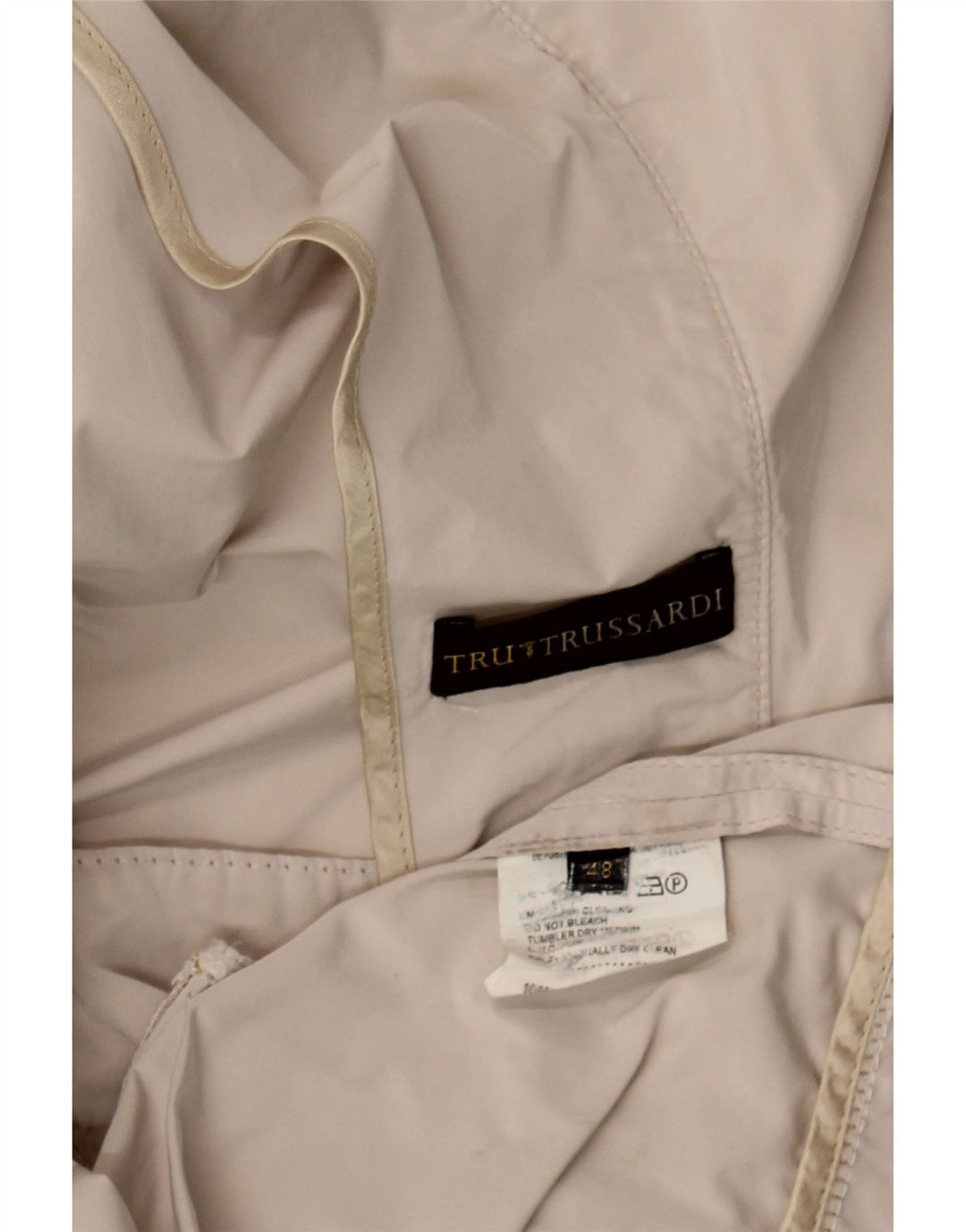 TRUSSARDI Womens Overcoat IT 48 XL Beige Polyester Classic Vintage Trussardi and Second-Hand Trussardi from Messina Hembry 