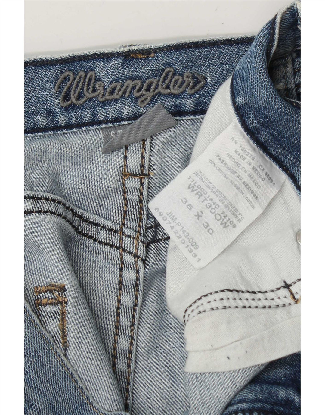 Мужские прямые джинсы Wrangler W36 L30 синие, хлопок