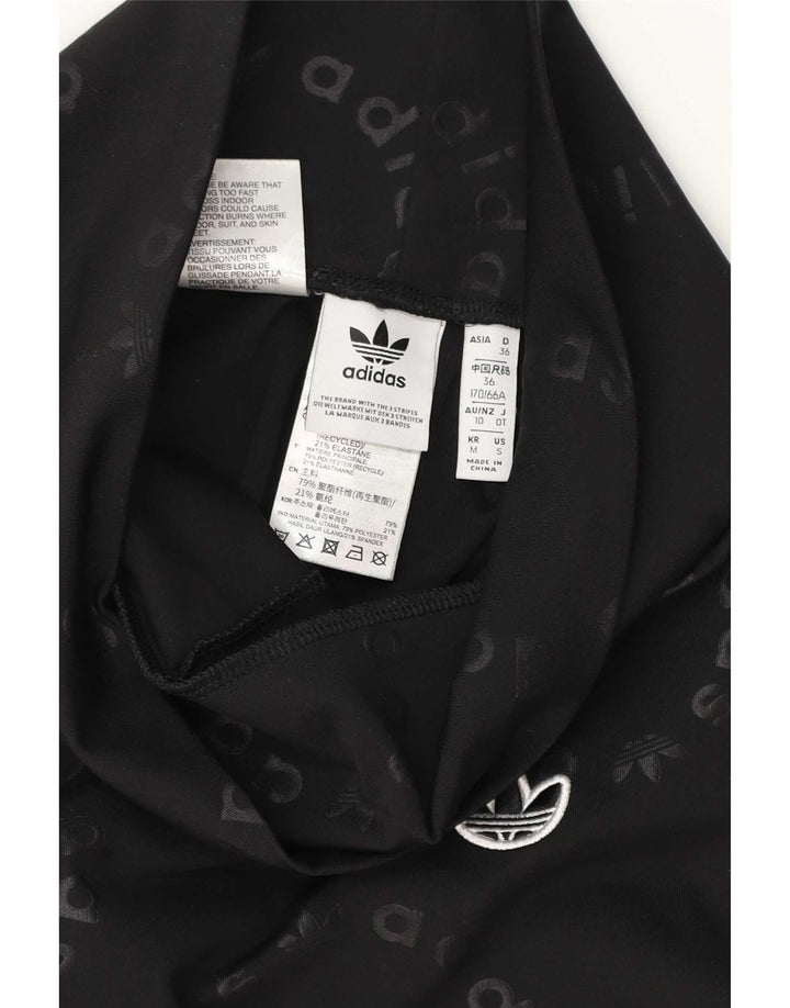 Женские леггинсы Adidas с рисунком UK 10, маленькие черные из полиэстера