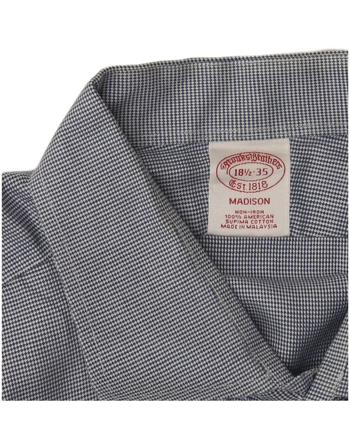 Мужская рубашка BROOKS BROTHERS Madison, размер 18 1/2 2XL, синяя, хлопок с узором «гусиные лапки»