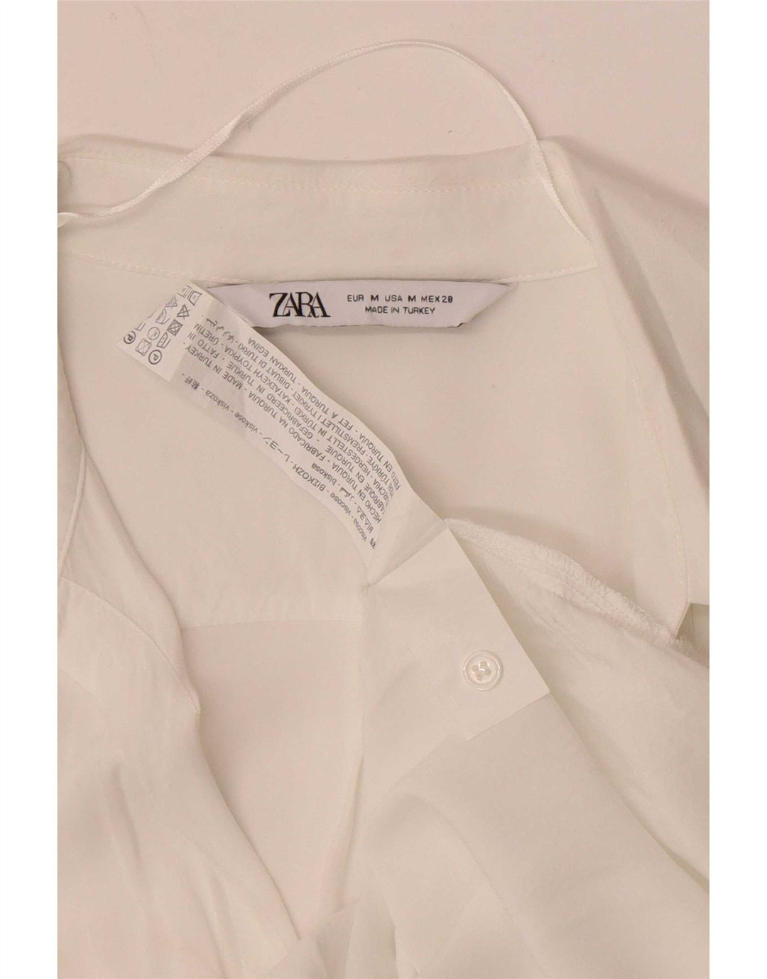Женская блузка-рубашка Zara UK 12, средний белый цвет, вискоза