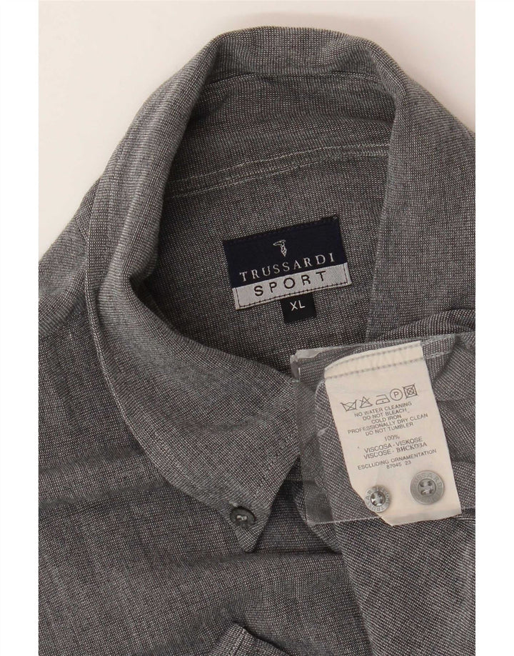 Мужская рубашка Trussardi XL серая вискоза