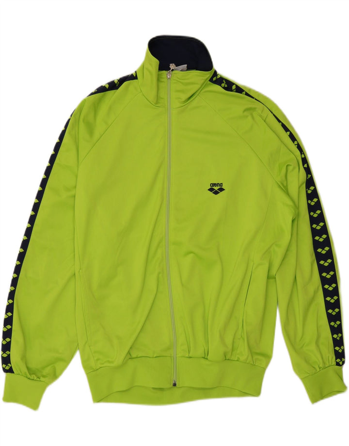ARENA Mens Graphic Tracksuit Top Jacket XL Green Colourblock Vintage Arena and Second-Hand Arena from Messina Hembry 
