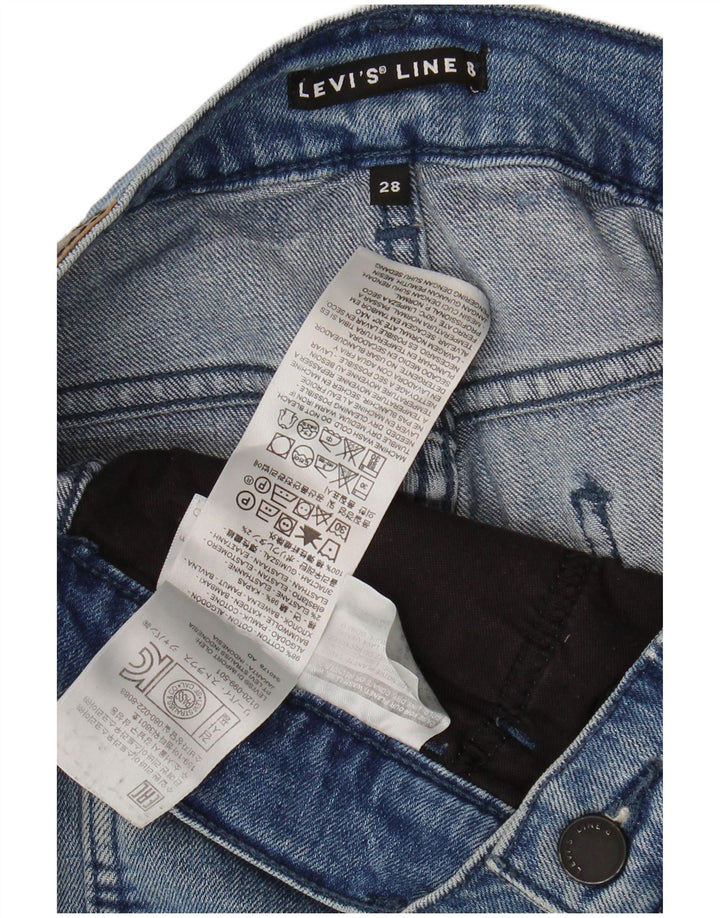 Джинсовые шорты Levi's Line 8 W28 среднего синего цвета, хлопок