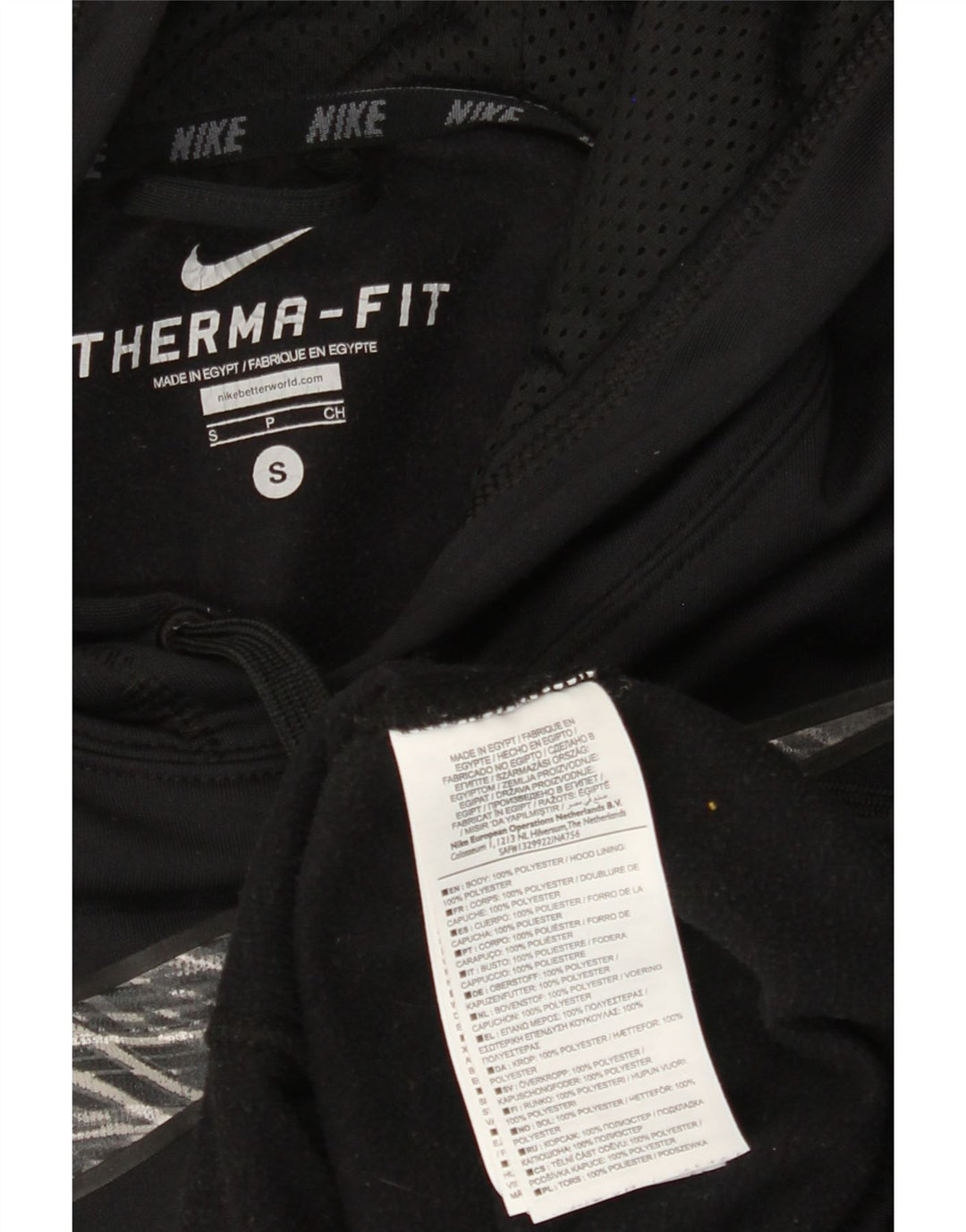 Мужской джемпер с капюшоном NIKE Therma-Fit, маленький черный, полиэстер