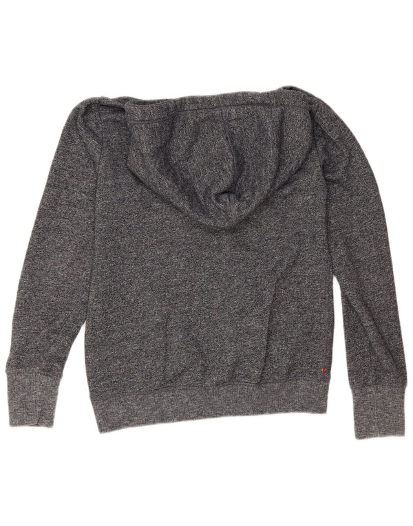 Женский джемпер с капюшоном Superdry UK 12, средний темно-синий, хлопковый с крапинками