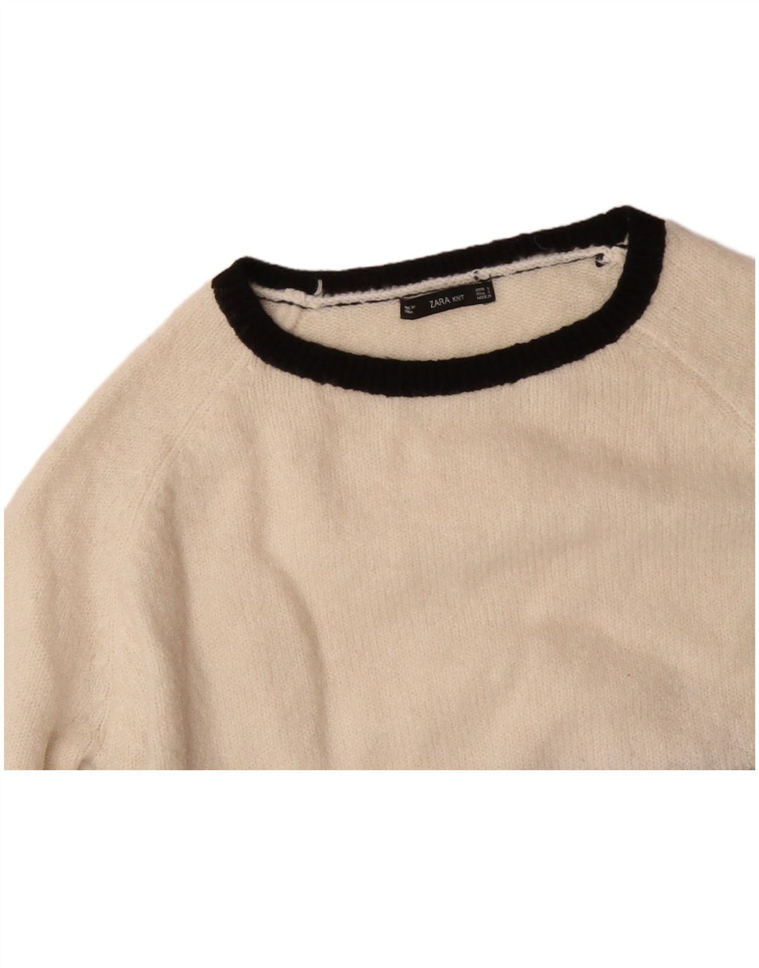 Женский джемпер с вырезом «лодочка» ZARA UK 10, маленький черный акрил с цветными блоками