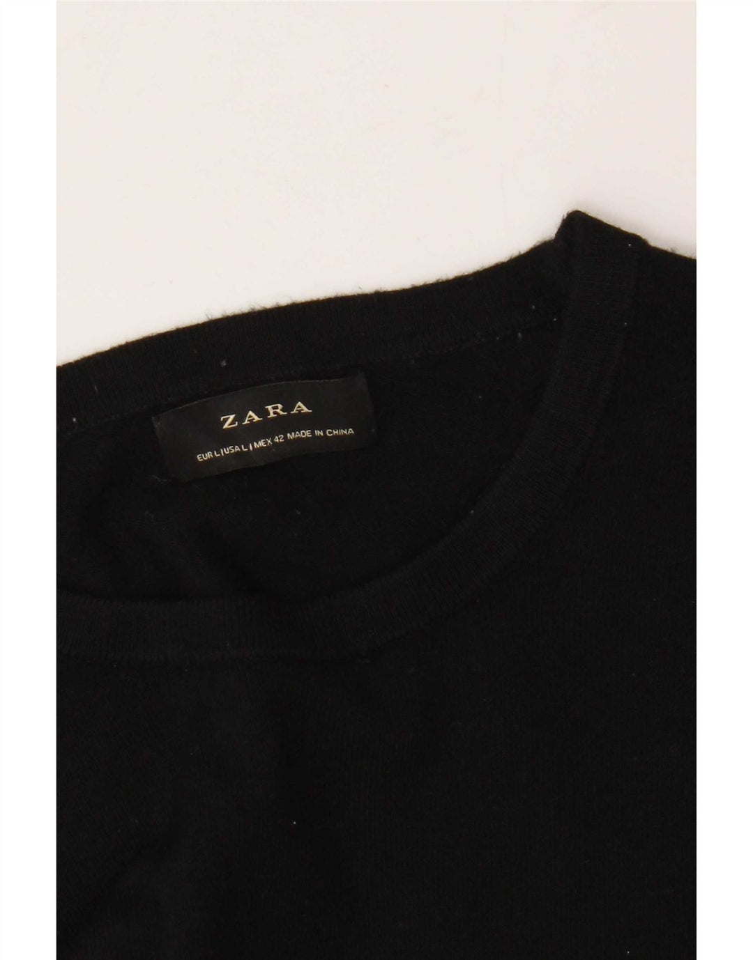 Мужской джемпер с круглым вырезом Zara, большой черный