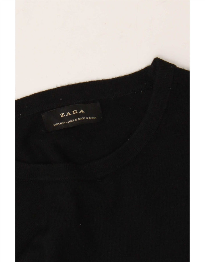 Мужской джемпер с круглым вырезом Zara, большой черный