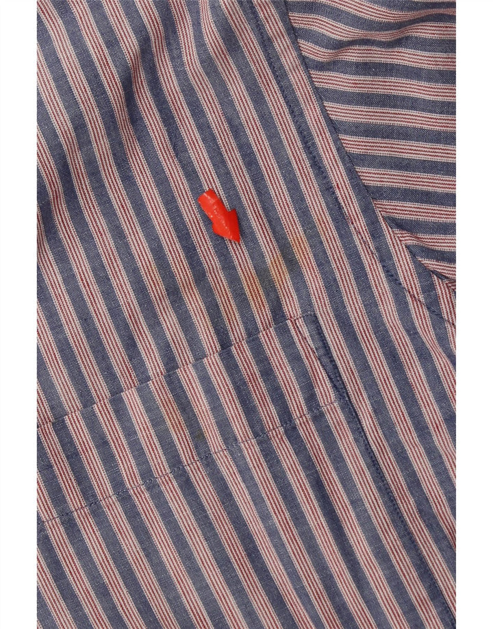 CHARRO Mens Short Sleeve Shirt Medium Navy Blue Striped Cotton Vintage Charro and Second-Hand Charro from Messina Hembry 