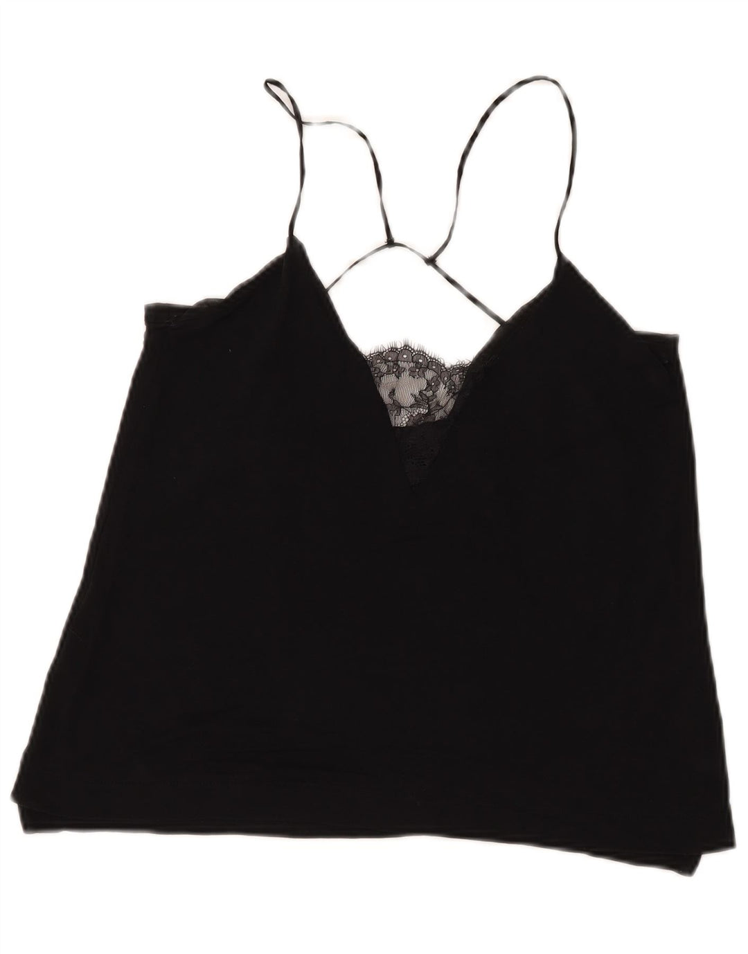 Женский топ с лямкой Zara UK 12, средний черный
