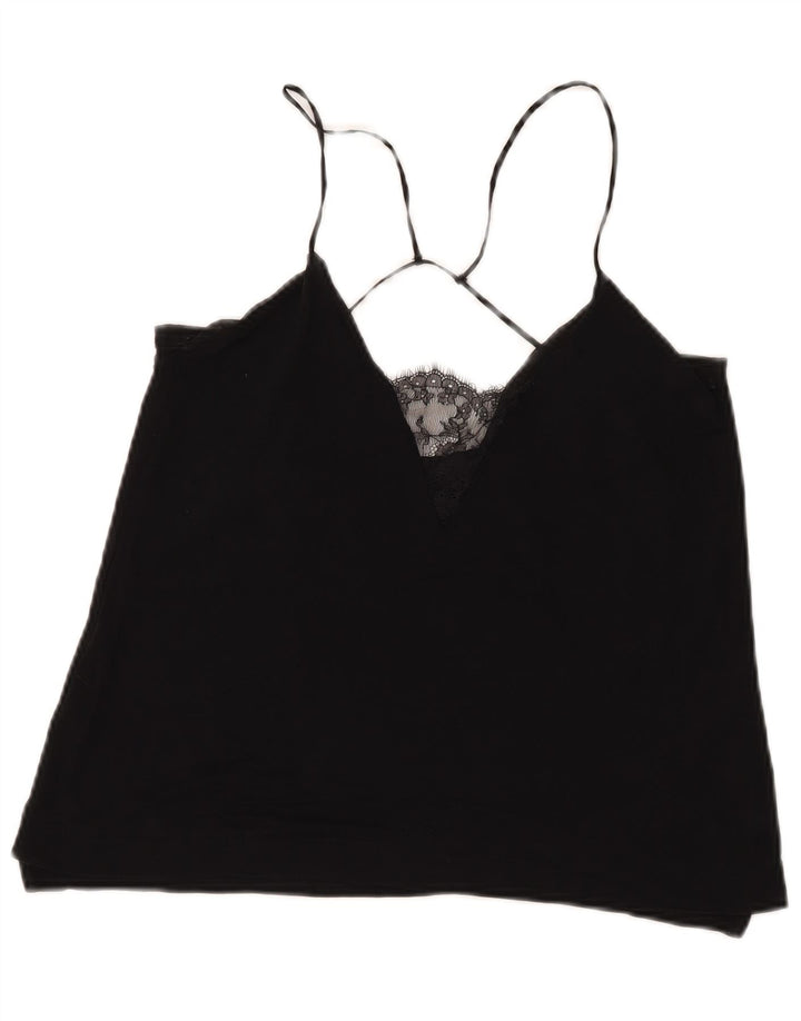 Женский топ с лямкой Zara UK 12, средний черный