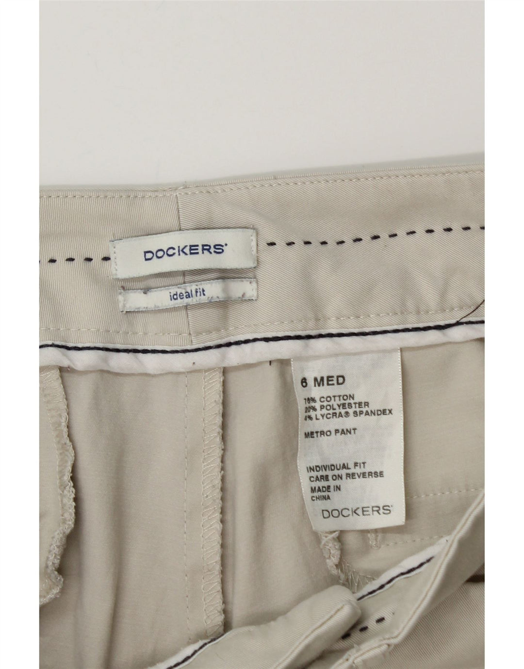 DOCKERS Женские повседневные брюки идеального кроя US 6 Medium W28 L30 Бежевые