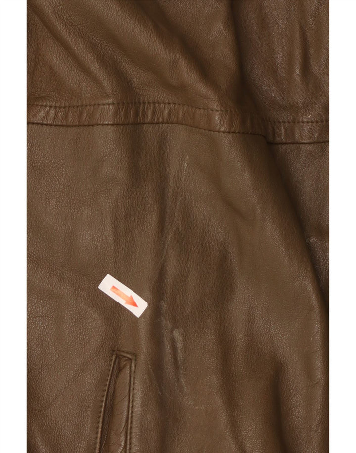 Винтажная мужская кожаная куртка UK 40, большая кожа цвета хаки