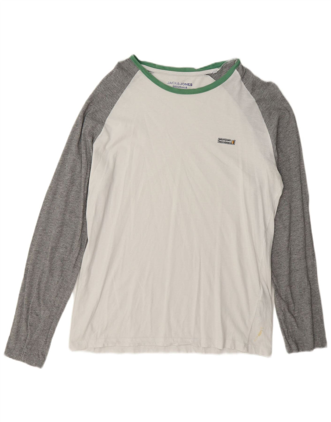 Мужской топ Jack & Jones стандартного кроя с длинными рукавами, большой белый цвет с блоками