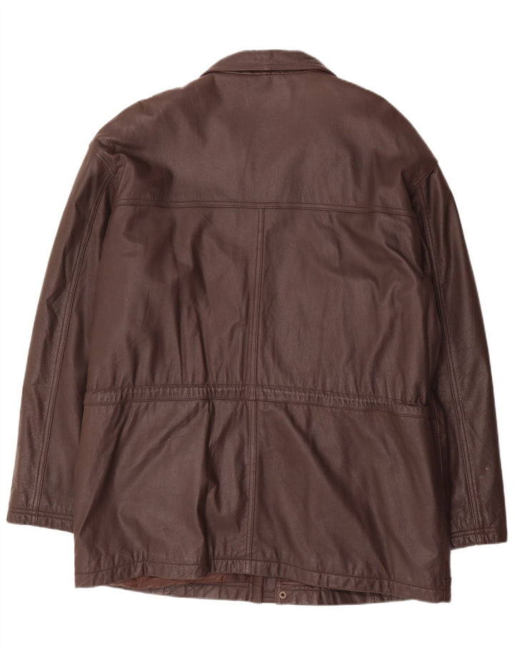 Винтажная мужская кожаная куртка IT 52 XL Коричневая кожаная