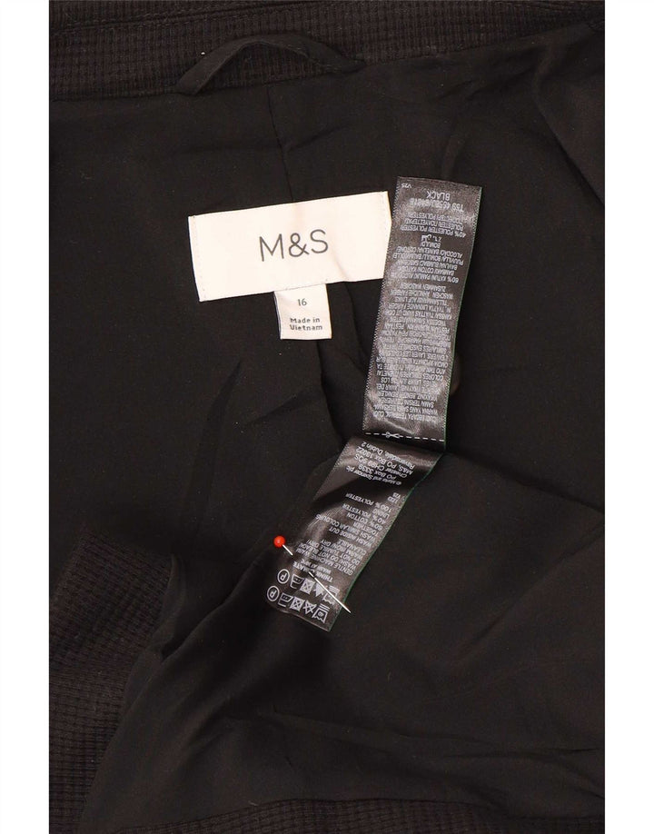 Женский пиджак на 1 пуговице Marks & Spencer, Великобритания 16, большой черный хлопок