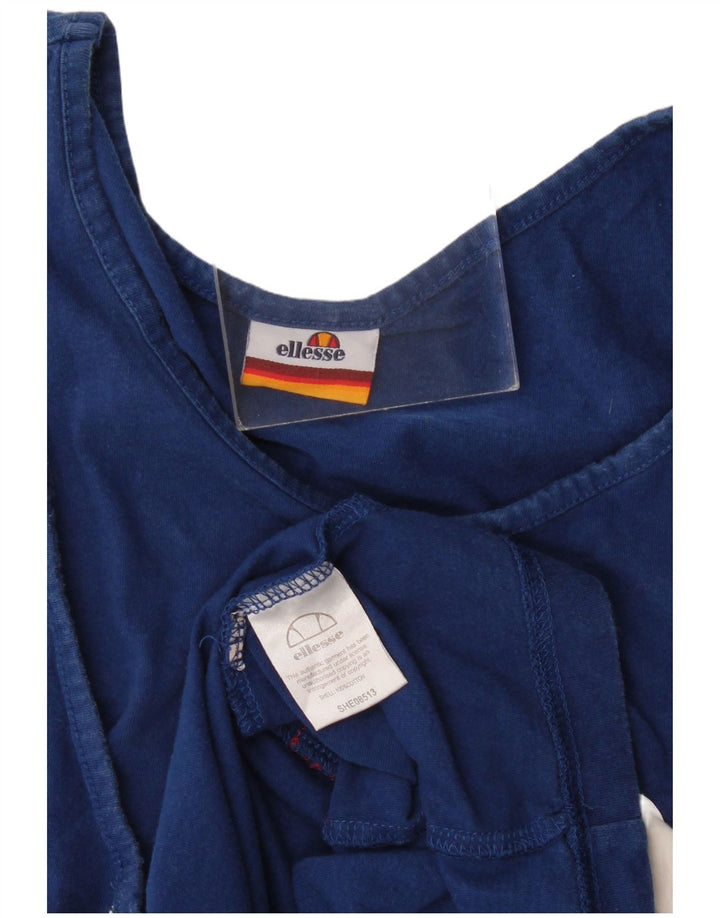 Женский жилет с рисунком Ellesse, Великобритания 14, средний синий цвет, хлопок