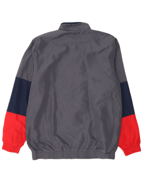 Adidas Mens Tracksuit Top Jacket UK 40/42 Medium Grey Colourblock Polyester