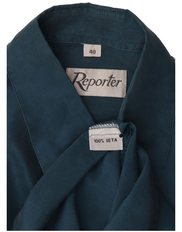 Мужская рубашка Reporter, размер 40, средний, темно-синий, шелковый