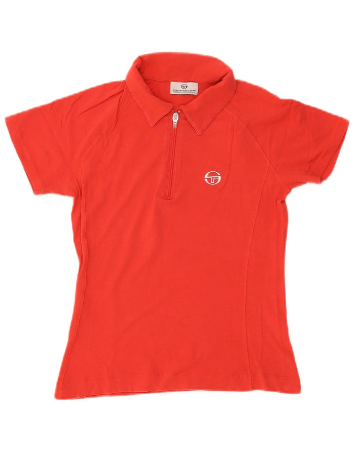 Женская рубашка-поло Sergio Tacchini UK 12, средний красный хлопок