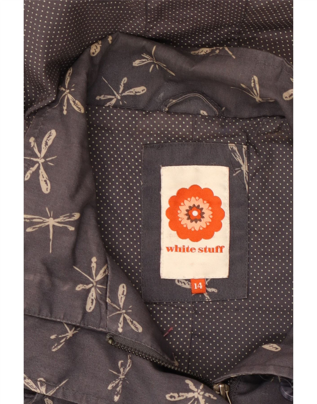 Женская ветровка WHITE STUFF UK 14, большая темно-синяя с животным принтом