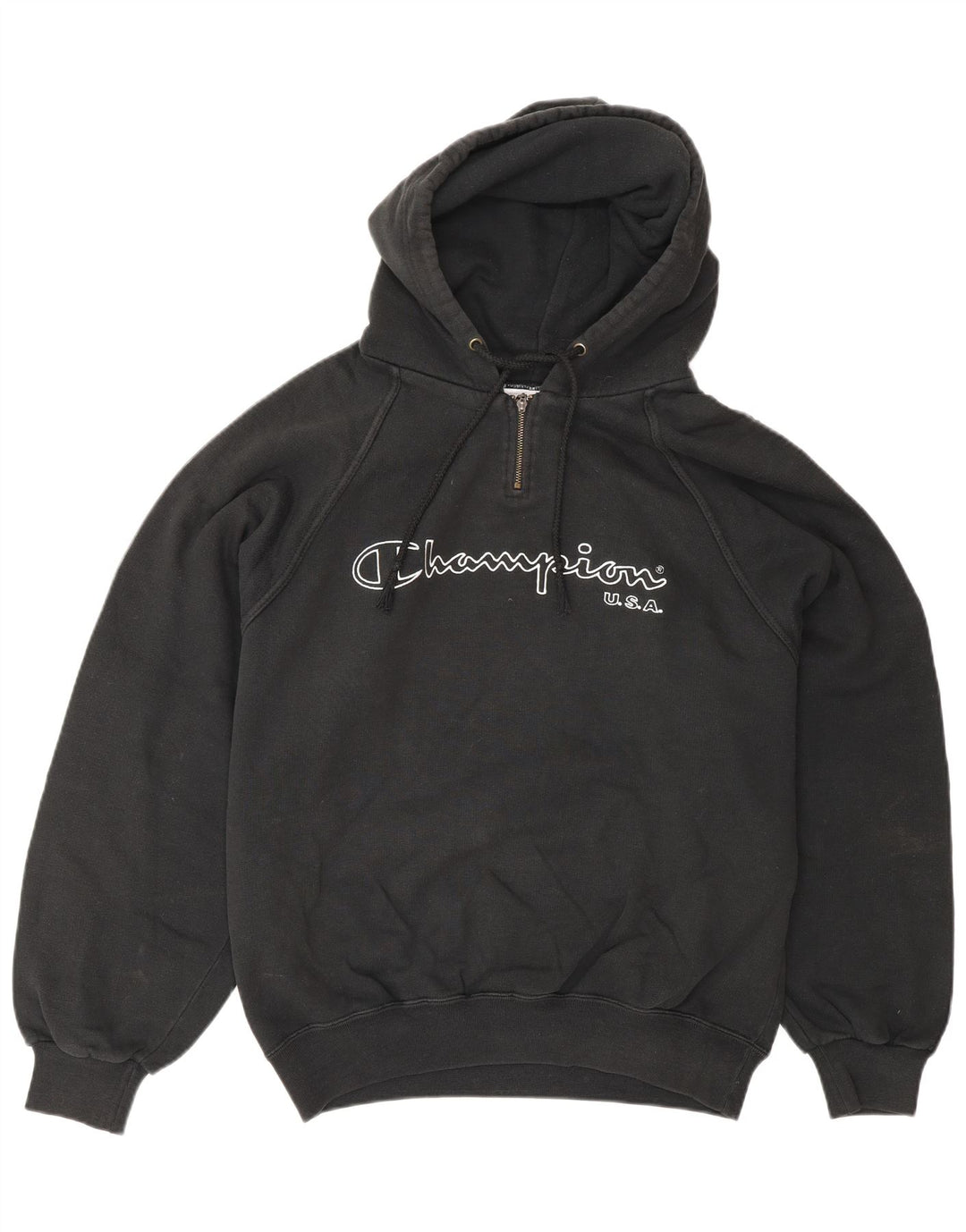 Мужской джемпер с капюшоном CHAMPION на молнии с рисунком, средний черный, хлопок