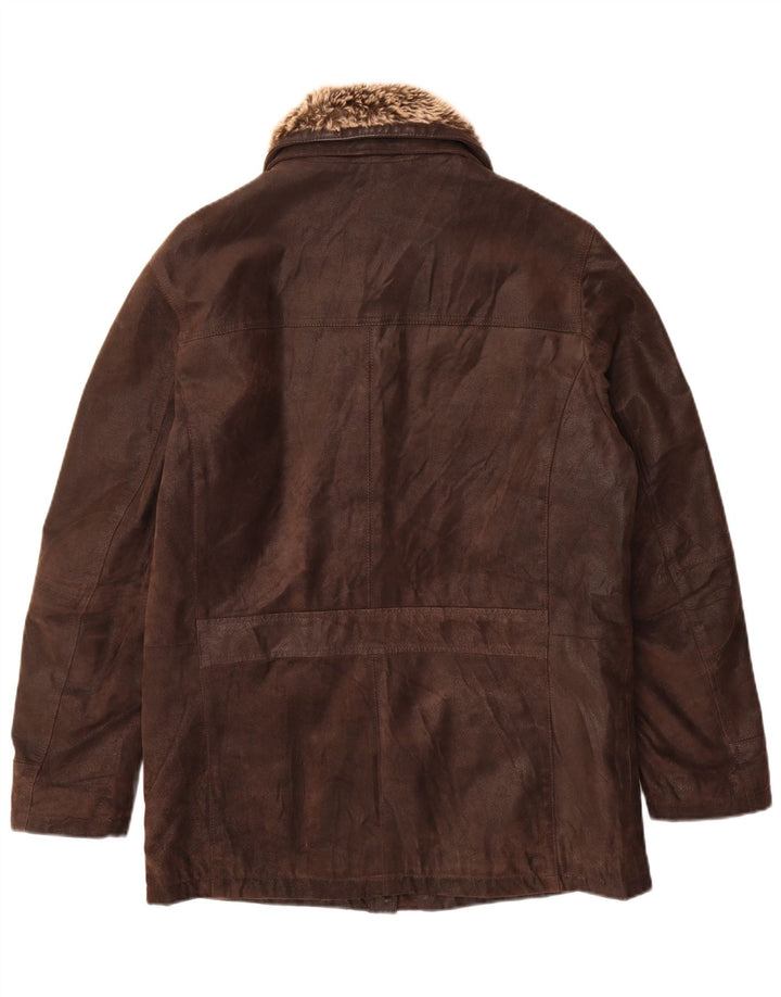 Винтажное мужское кожаное пальто IT 48 Medium Brown Leather