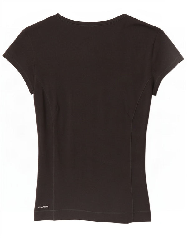 Женская футболка Adidas Climalite Top UK 8, маленький черный полиэстер