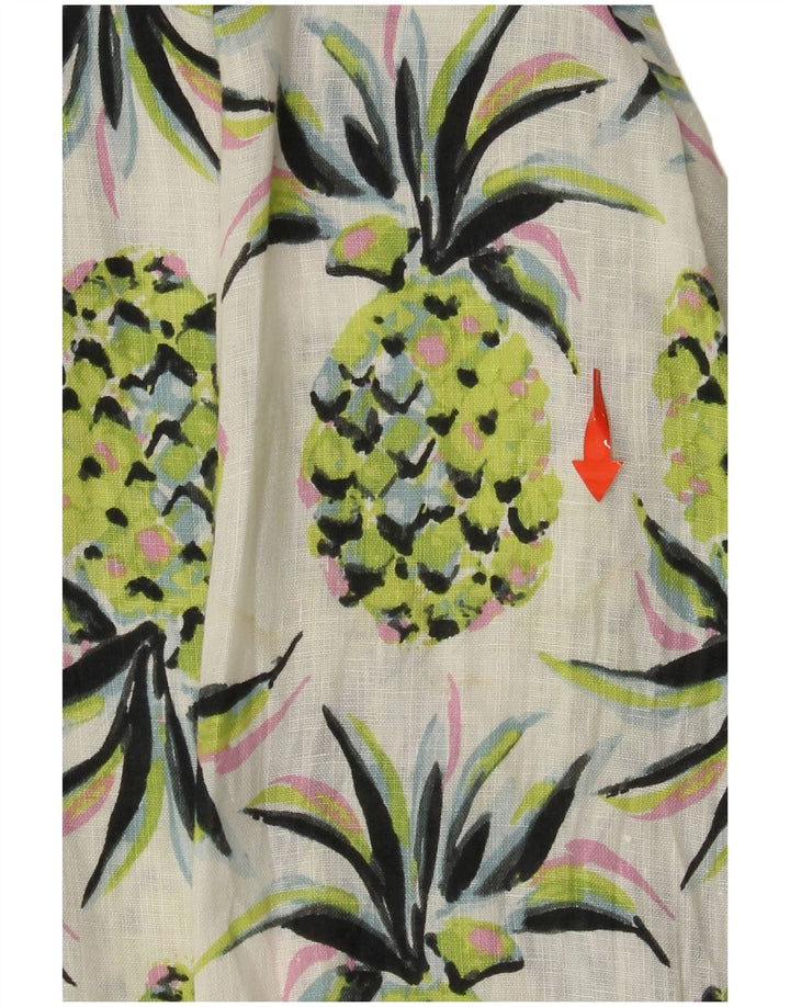 BODEN Женская удлиненная рубашка оверсайз с абстрактным узором UK 8, маленькая зеленая