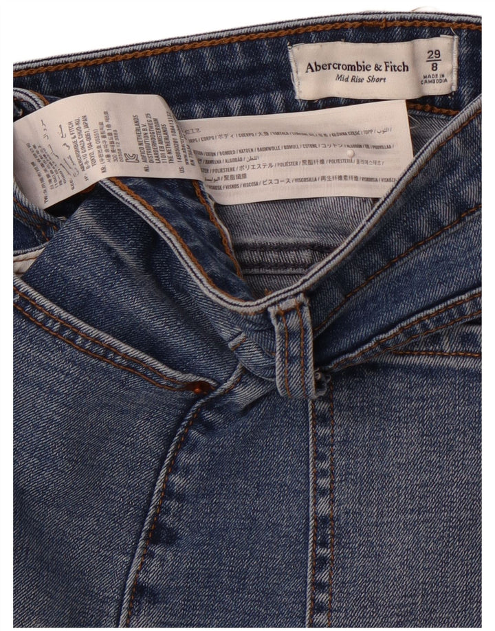 ABERCROMBIE & FITCH Женские джинсовые шорты со средней посадкой US 8 Medium W29 Синие