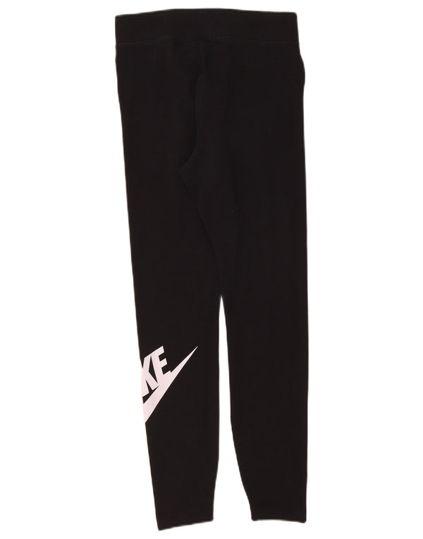 Женские леггинсы с рисунком Nike UK 12, хлопковые, средние, черные