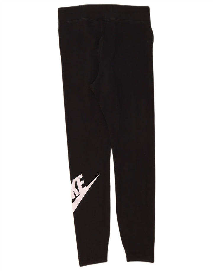 Женские леггинсы с рисунком Nike UK 12, хлопковые, средние, черные