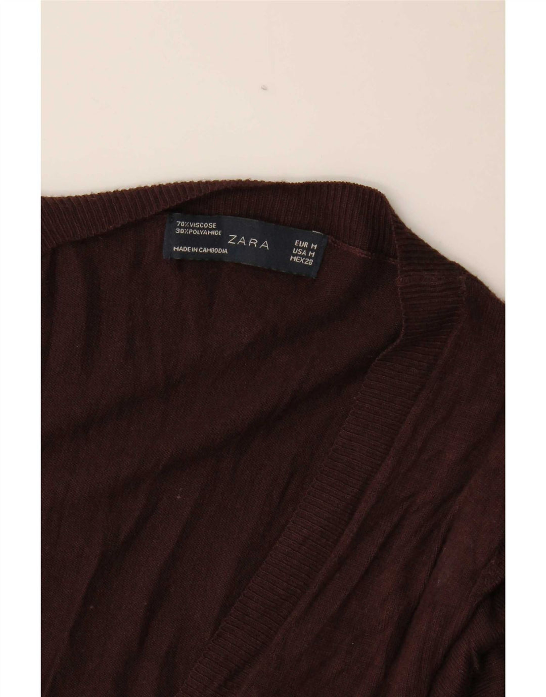 Женский кардиган Zara UK 12, средний коричневый вискоза