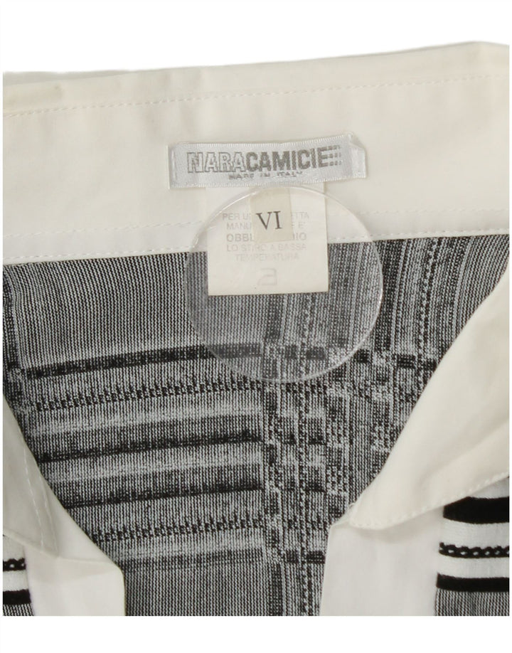 NARACAMICIE Женская двубортная блузка-рубашка UK 14, средний серый цвет в клетку