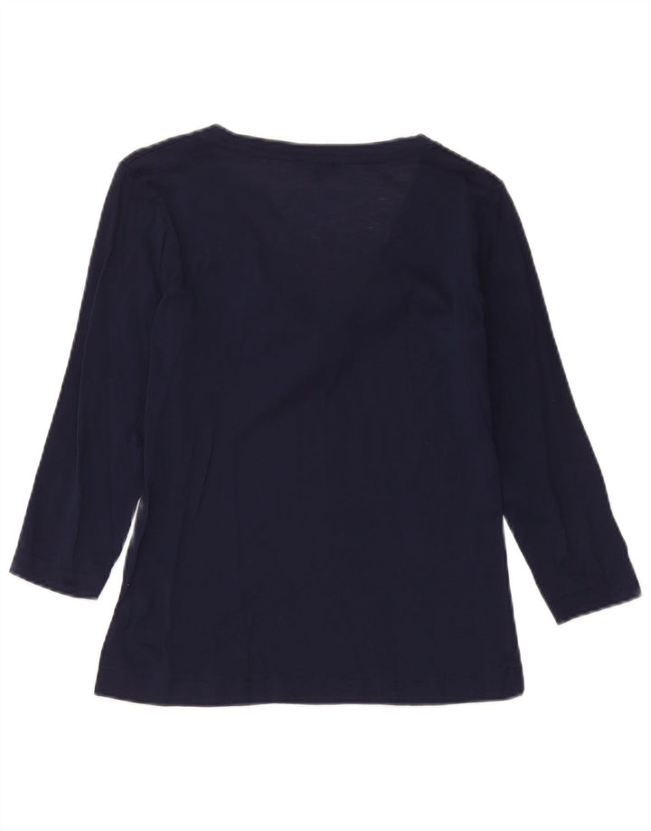 Женская блузка с рукавом 3/4 Massimo Dutti UK 12 Medium Navy Blue
