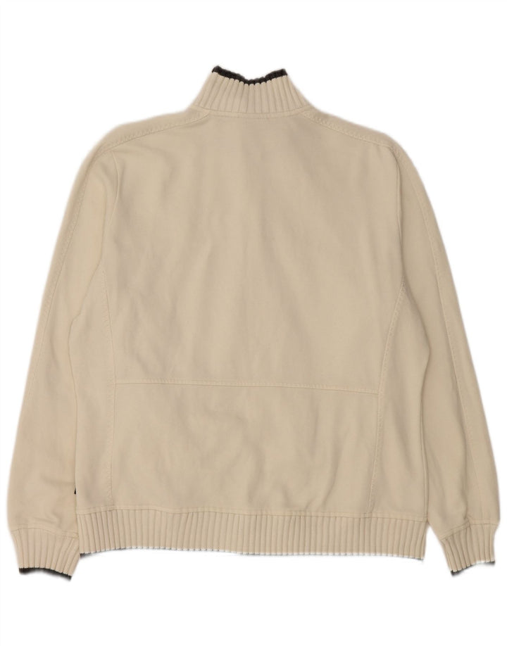 CHAMPION Mens Tracksuit Top Jacket Large White Cotton
