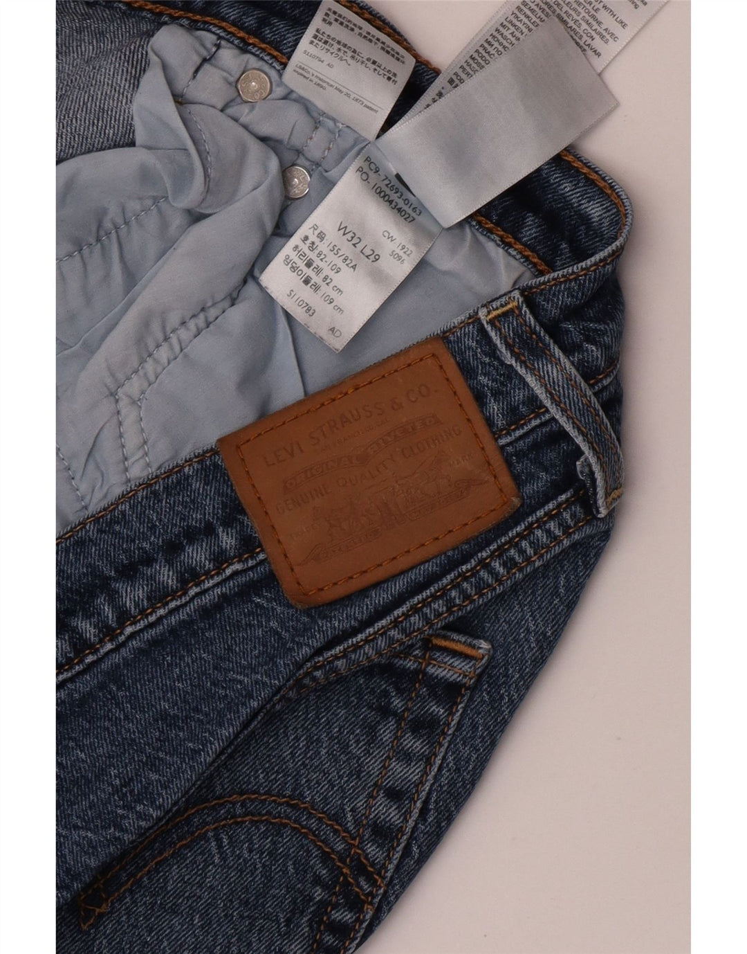 Женские прямые джинсы Levi's Ribcage W32 L29, синий хлопок