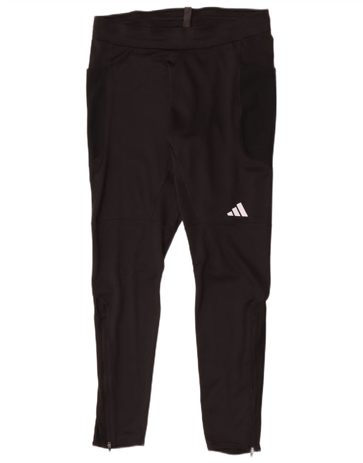 Мужские тонкие спортивные брюки Adidas, большой черный полиэстер