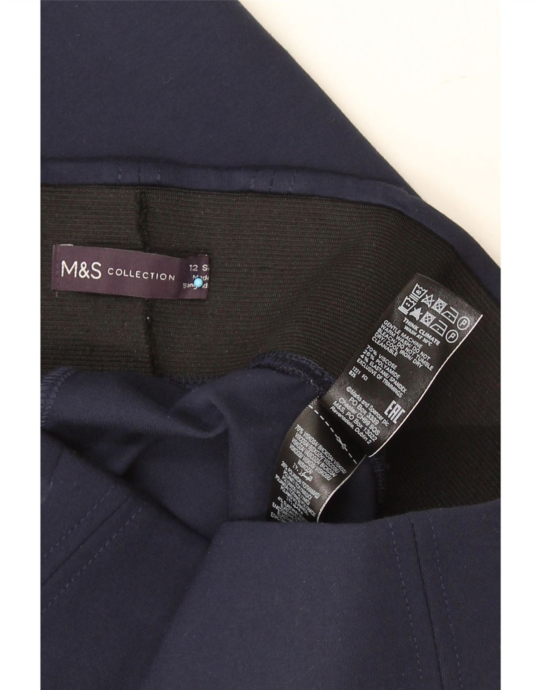 Женские укороченные леггинсы Marks & Spencer UK 12, средний темно-синий, вискоза