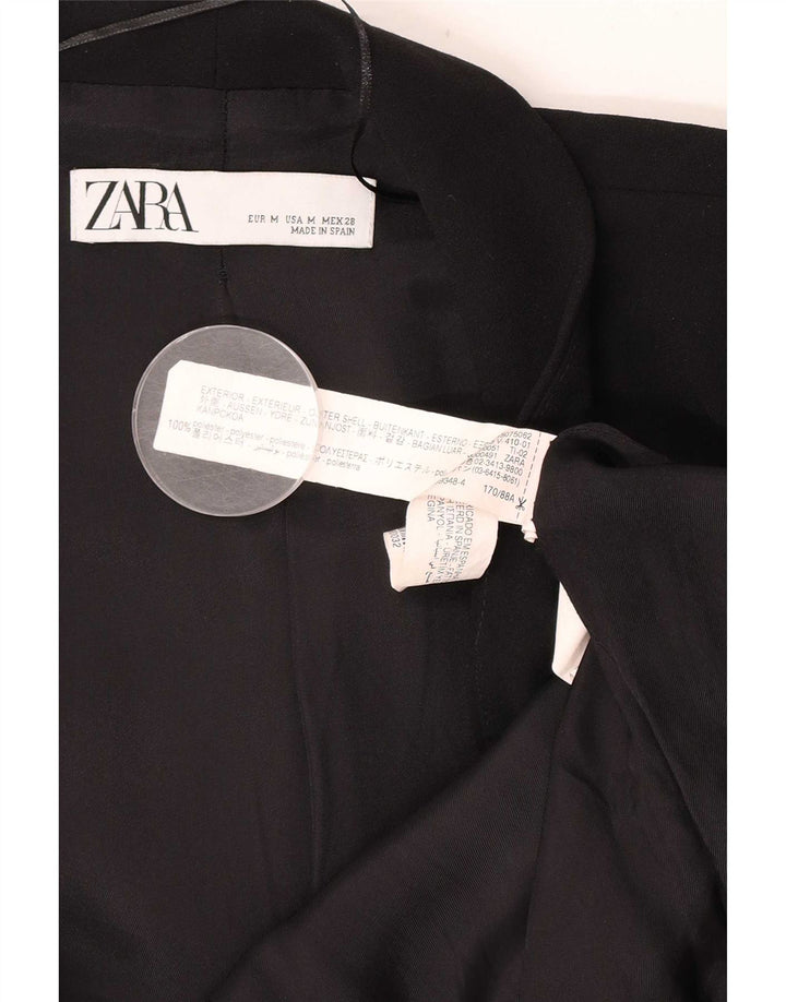 Женский пиджак с открытыми рукавами 3/4 Zara UK 14, средний черный полиэстер