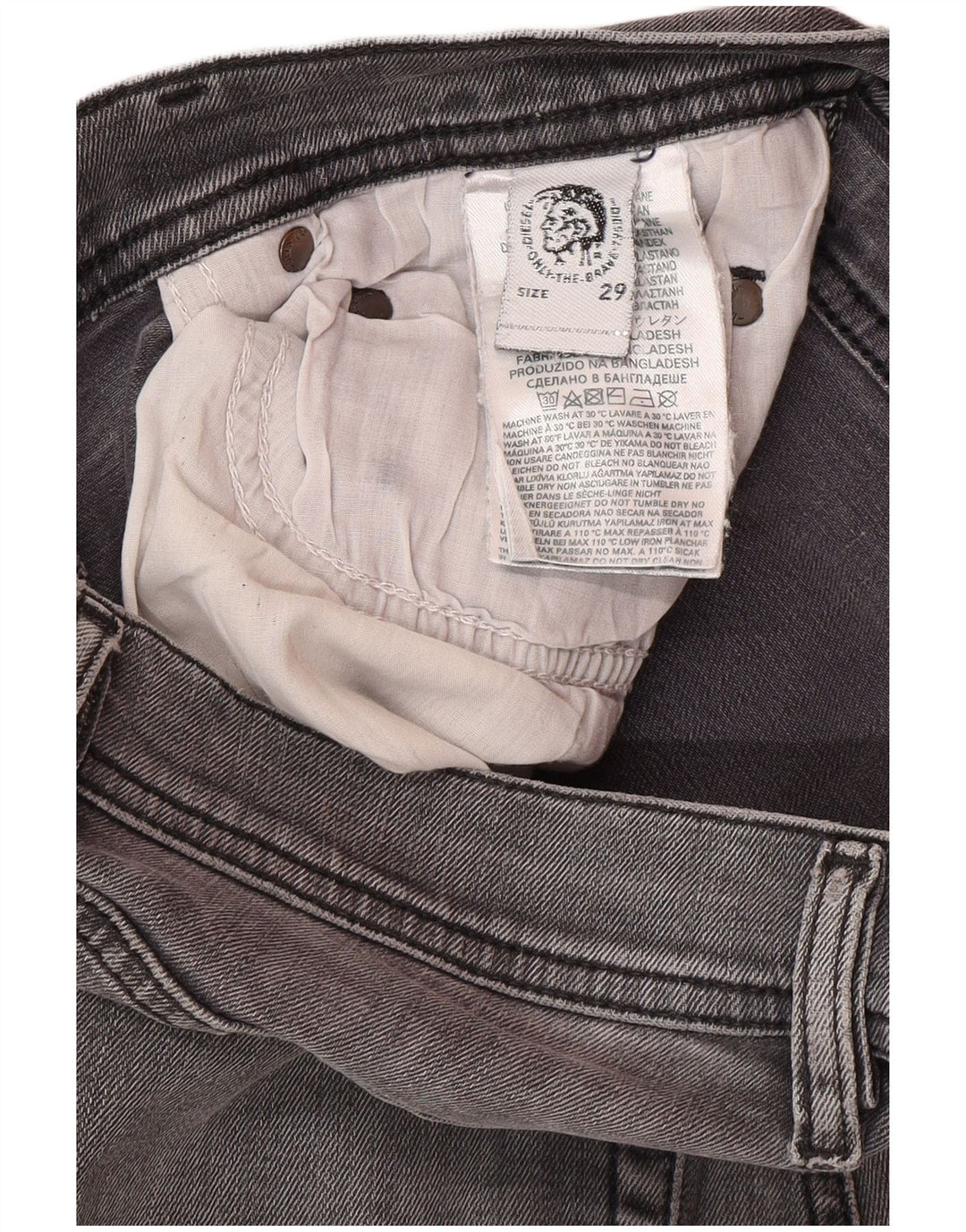 Мужские джинсы скинни DIESEL W29 L30, серый хлопок