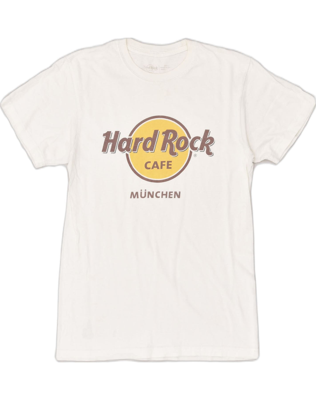 HARD ROCK Mens Munich Graphic T-Shirt Top Small White Cotton | Vintage Hard Rock | Thrift | Second-Hand Hard Rock | Used Clothing | Messina Hembry 