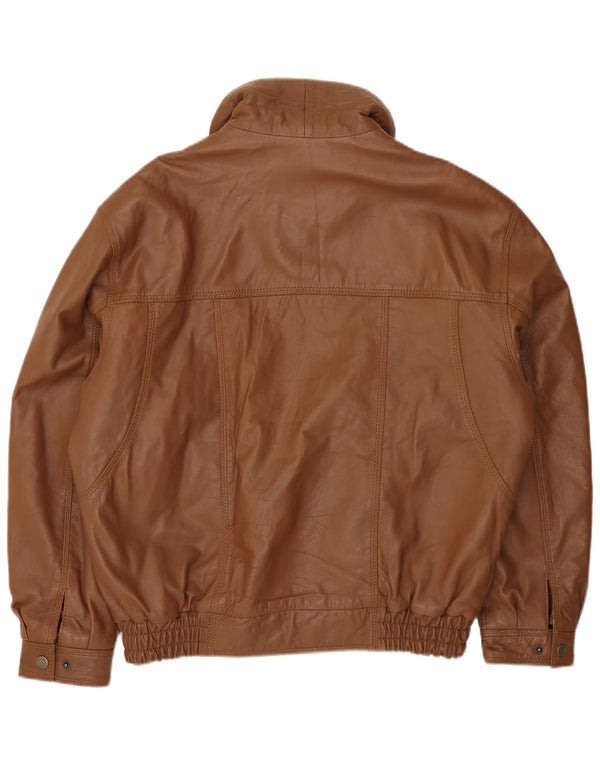 Мужская кожаная куртка MADDOX UK 42 XL коричневая кожа