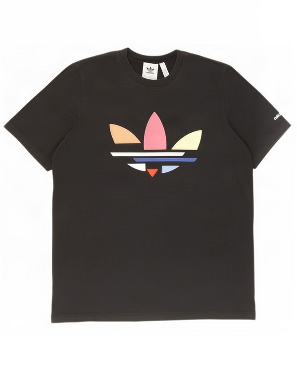 Мужская футболка Adidas с рисунком, большой черный хлопок