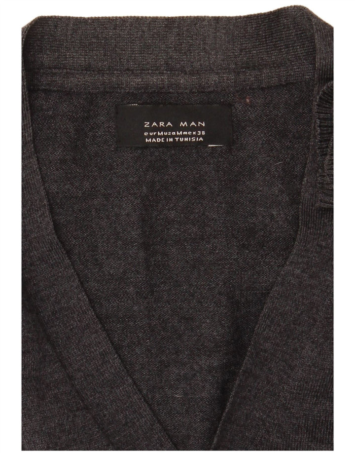 Мужской кардиган Zara среднего серого цвета