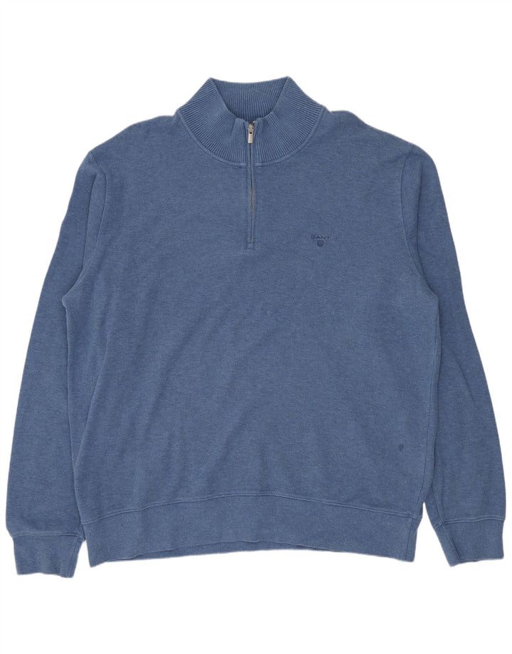 GANT Мужской свитшот с воротником на молнии 3XL Синий Хлопок