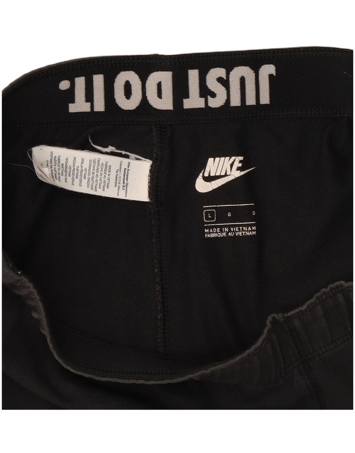 Женские леггинсы с рисунком Nike UK 14, большие черные хлопковые